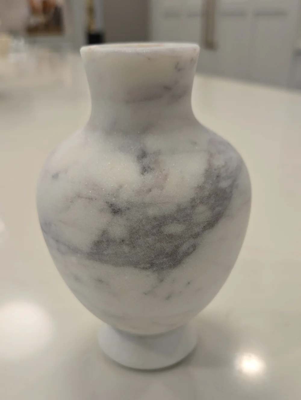 Marble Decorative Vase - White and Gray